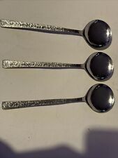 Viner's Studio (Bark) Pattern Stainless Steel Soup Spoon x3