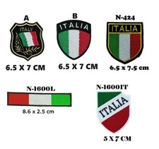 Italia Italian National Flag Shield Embroidered Iron Sew on Patch Badge Clothe