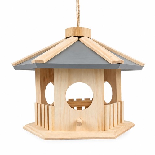 Wooden bird feeder hanging - wooden,