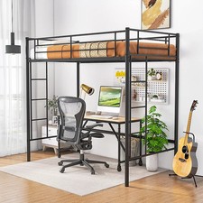 single, black metal, high sleeper bed frame - excellent condition