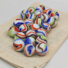 33 x Round Glass Marbles Cloth
