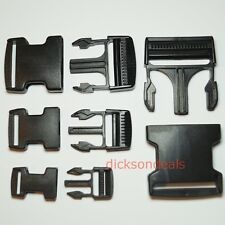 Black Delrin Plastic Side Release Fasteners Squeeze Buckle Clip 20mm to 50mm