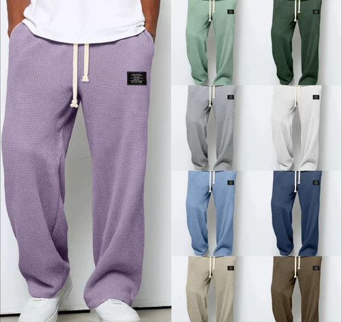 Men wide leg casual - wide, pants