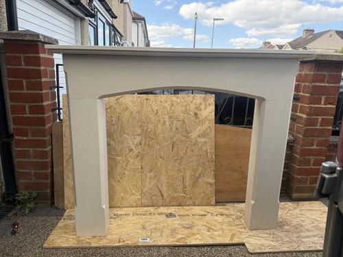 Cream fireplace surround - fireplace,