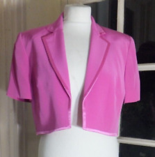 SIMON ELLIS  Short Sleeved Bright Pink Bolero/Cropped Jacket- UK 14