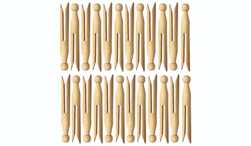 Wooden dolly pegs - wooden, –