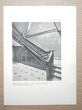 Treasury Buildings Staircase to Old Dorset Hall - Antique Print - 1931