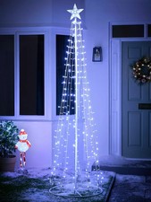 2.4m 8 Foot LED Metal Cone Outdoor Christmas Tree Star Topper FREE P&P VZ5YG....