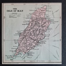 Antique 1895 Map - Isle of Man - GW Bacon - Douglas
