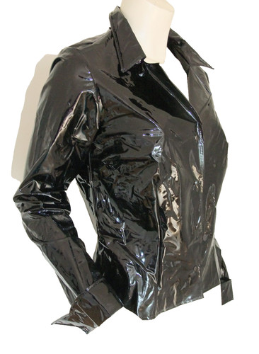 Pvc like shirt blouse vinyl - blouse,