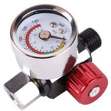 For Spray Gun 1/4" Mini Air Regulator Valve Tool Tail Pressure Gauge & Nozzle