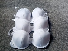 LADIES SIZE 34D X3  WHITE MOULDED CUP BRAS FROM MATALAN BRAND NEW