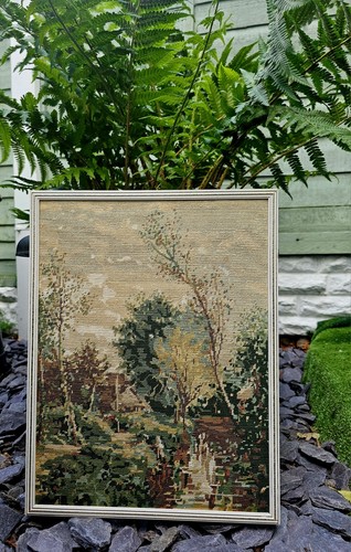 Vintage framed cross stitch - framed,