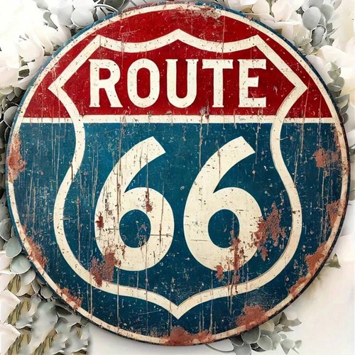 Route aluminum round sign - 66,