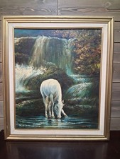 Wild White Horse Oil On Canvas