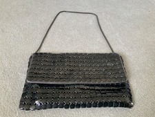 Grey metallic ‘chain mail’ style evening bag.  Envelope styly with chain strap