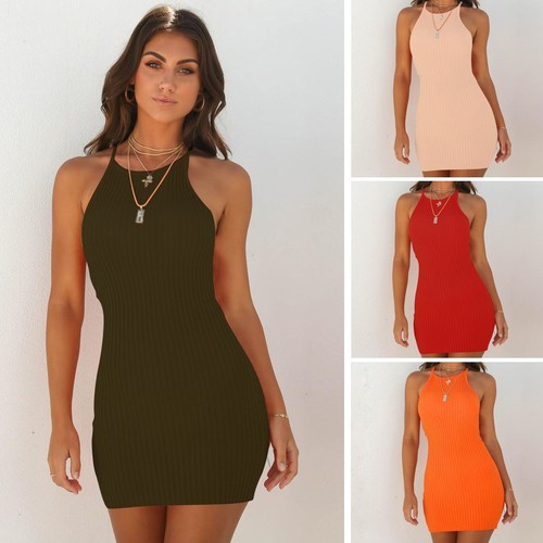 Women ribbed bodycon mini - women,