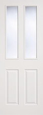 LPD Internal White Moulded Texture 2 Light Clear Glazed Doors