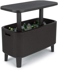 Bevy Bar 60 Liter Cooler with Cocktail Table Top Serving Station Keter , Grey