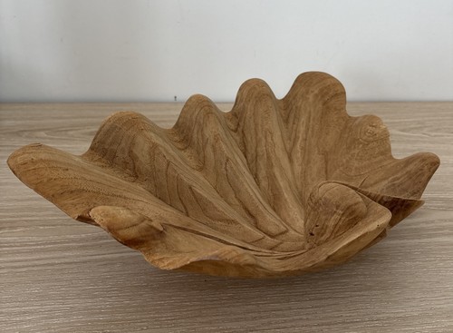 Hand carved wooden clam - carved,