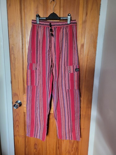Stoneage red striped cotton - red,