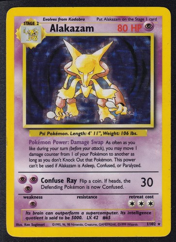 Pokemon alakazam 102 holo - pokemon, 1/102