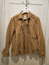 Fat Face Corduroy Shacket Double Pocket Mens Shirt Jacket Brown Size M Medium