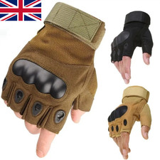 Tactical Hard Knuckle Half Finger Gloves Military Army Airsoft Work Fingerless