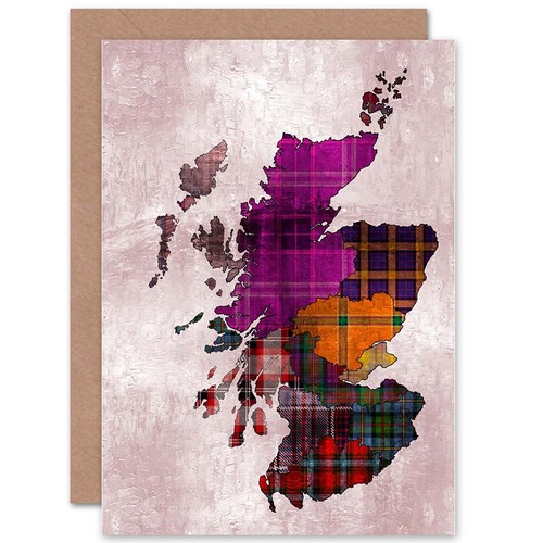 Scotland tartan map blank - map,