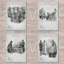 Sidney Paget prints: Sherlock Holmes. A4 canvas paper / poster. Strand Magazine.