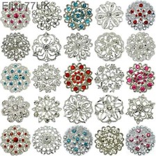 5-100 SILVER CRYSTAL BROOCH JOBLOT DIY BRIDAL WEDDING BOUQUET WHOLESALE JOB LOT