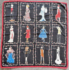 NEW Rare Moschino Olive Oyl history of fashion 100 % large silk scarf