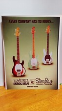 ERNIE BALL MUSIC MAN STINRAY BASS GUITARS GUITAR PRINT AD 11 X 8.5