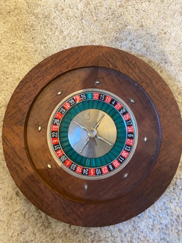 Mahogany roulette wheel with