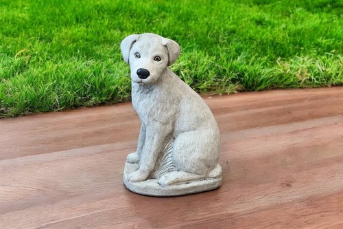 Stone labrador dog garden - stone,