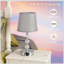 Bedside table crystal lamp - table,