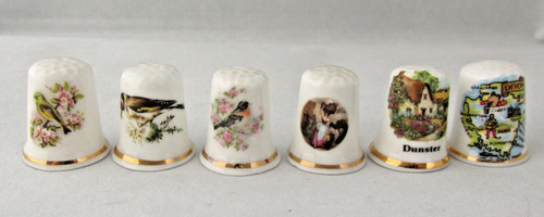 Bone china thimbles birds - bone,