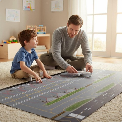 Realistic airport playmat - , with