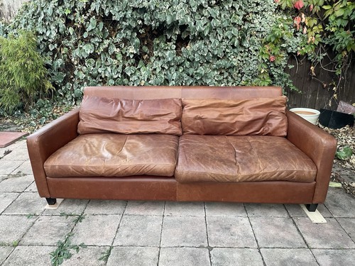 Habitat brown leather - leather, 3