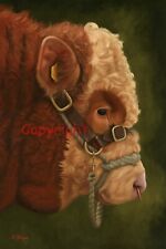 Simmental Bull Farm Cattle Canvas Wall Art Picture Print Artist Keith Glasgow