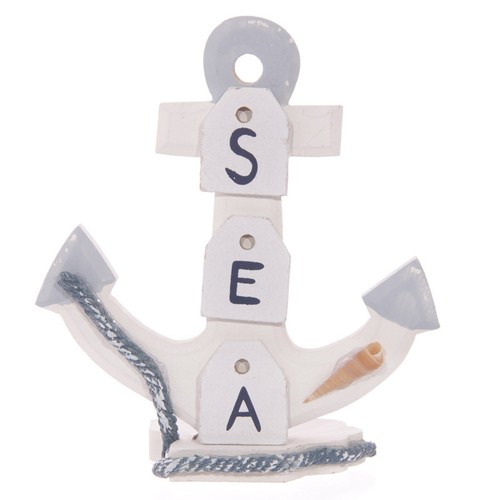 Wooden seaside anchor - wooden, with