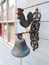 CAST METAL COCKERILL DOOR BELL WALL MOUNTED PORCH BELL VINTAGE WEATHERED