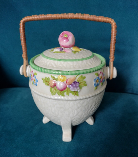 Vintage biscuit barrel - vintage, fruit