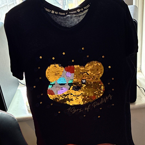 Pudsey black gold sequinned - pudsey,