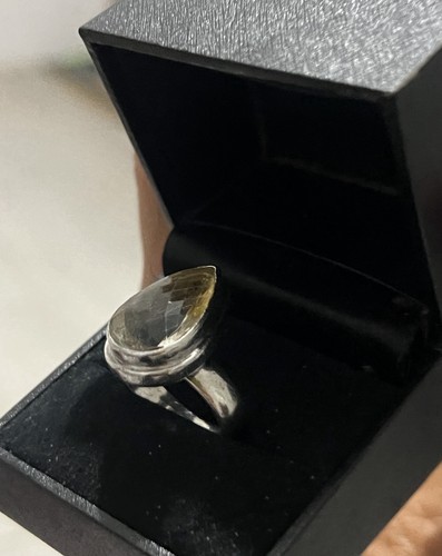 Pear shaped topaz - shaped, silver