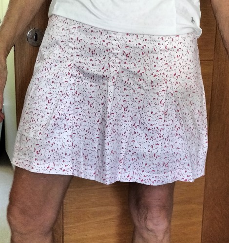 Ladies skort pink - /white, size