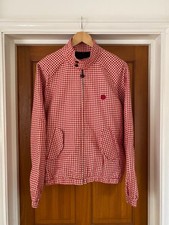 Pretty Green Harrington Jacket Size M Red White Gingham Check BNWT NEW Oasis Mod
