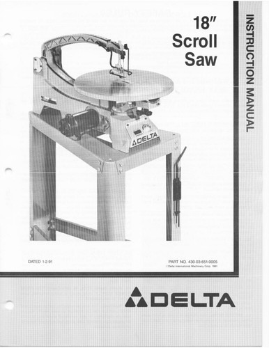 Delta scroll saw - delta, 18"