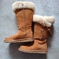 UGG® AUSTRALIA PLUMDALE CHESTNUT SUEDE TALL BOOTS UK 3.5 EUR 37 RRP £225