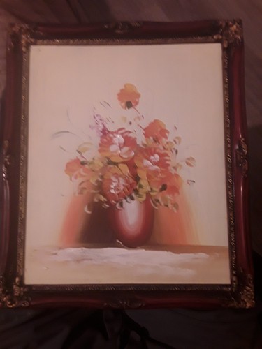 Vintage oil hand - , painted
